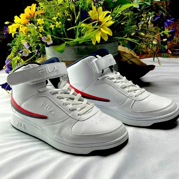 Fila shoes for men white and blue and red color size 12